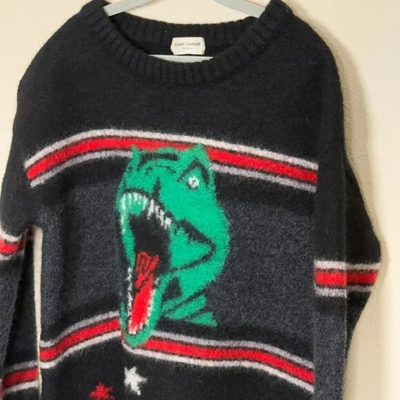 Saint Laurent Paris sweater dinosaur T-Rex sweater SLP Wool Kids Children boys - Picture 2 of 5